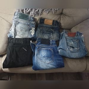 Lot of 5 Cult of Individuality men's jeans size 36x34